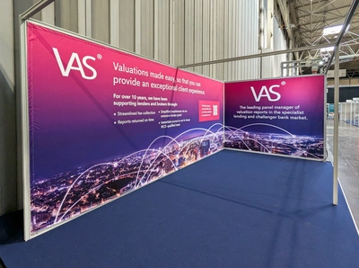  VAS Valuations at NACFB - seamless fabric walls on a shell-scheme
