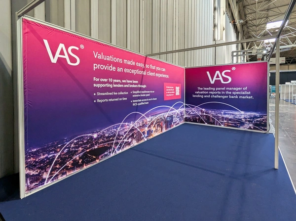  VAS Valuations at NACFB - seamless fabric walls on a shell-scheme