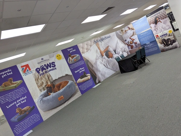 SEG prints on Aluvision frame for Slumberdown at INDX Home exhibition